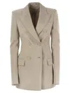 Sportmax Frizzo Double-breasted Blazer In Neutral