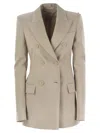Sportmax Frizzo Double-breasted Blazer In Beige