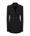 Sportmax Adamo Double Breasted Tailored Virgin Wool Blazer In Black