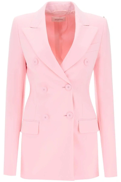Sportmax Frizzo Double-breasted Blazer In Jersey In Pink