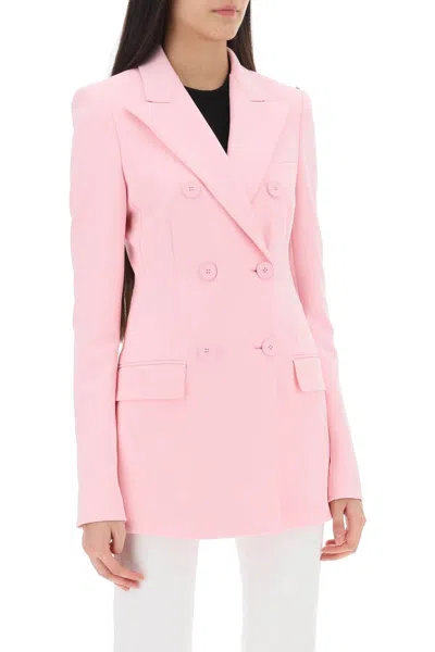 Sportmax Double-breasted Long-sleeved Blazer In Pink