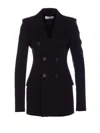 Sportmax Longline V-neck Jacket Button Detailing In Black