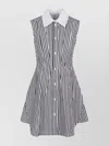 Sportmax Front Dart Striped Dress With Flared Hem
