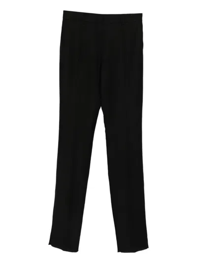 Sportmax Front-pleat Trousers In Black