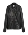Sportmax Front Zipper Leather Jacket In Black