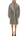 Sportmax Long-sleeved Coat In Grey