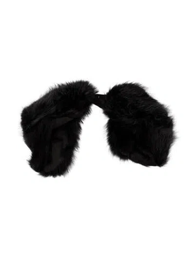 Pre-owned Sportmax Fur Patterned Shoulder Pads In Black