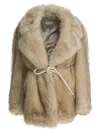 Sportmax Furry Effect Fabric Coat Jackets And Coats Beige In Multi