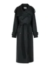 Sportmax Arold Pinstripe Trench Coat In Pure Wool In Multi