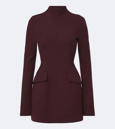 Sportmax Gabardine Minidress In Burgundy