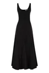 Sportmax Scoop Neck Sleeveless Dress With Flared Hem In Black