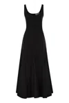 Sportmax Scoop Neck Sleeveless Dress With Flared Hem In Black