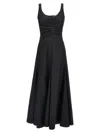 Sportmax Scoop Neck Sleeveless Dress With Flared Hem In Black