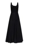 Sportmax Scoop Neck Sleeveless Dress With Flared Hem In Nero