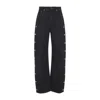 Sportmax Snap Button High Waist Wide Leg Trousers In Black