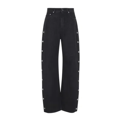 SPORTMAX GALANTE SNAP BLACK COTTON JEANS