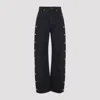 Sportmax Snap Button High Waist Wide Leg Trousers In Blue