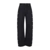 Sportmax Snap Button High Waist Wide Leg Trousers In Black