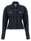 Sportmax Denim Fitted-waist Jacket In Blue