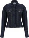 Sportmax Denim Fitted-waist Jacket In Blue