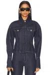 Sportmax Denim Fitted-waist Jacket In Midnight Blue