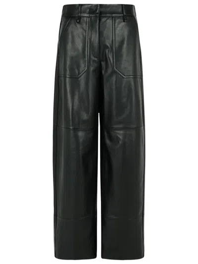 Sportmax 'garbo' Black Nappa Leather Pants