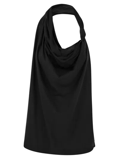 Sportmax Gatti Halterneck Cotton Top In Black