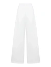 Sportmax White High-waist Wide Leg Trousers In Cotton Woman In Optic White