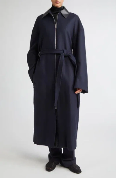 Sportmax Gene Wool Belted Coat In Blue