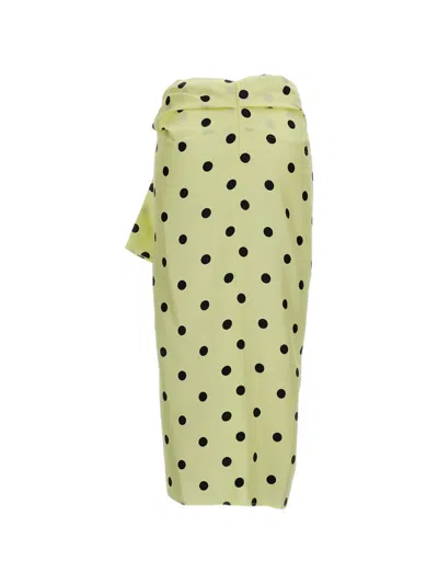 Sportmax Gentile Polka-dot Midi Skirt In Yellow