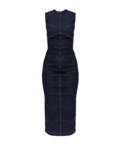 SPORTMAX SPORTMAX GERANIO DENIM MIDI DRESS