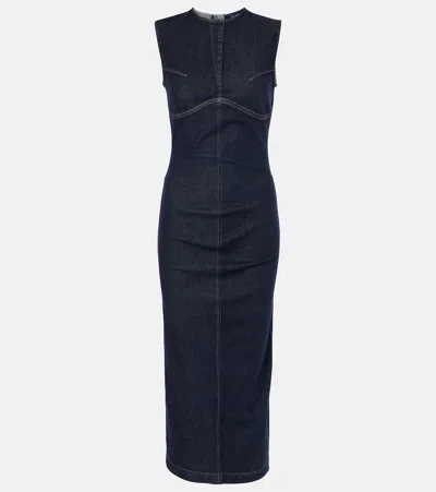 SPORTMAX GERANIO DENIM MIDI DRESS