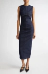 Sportmax Geranio Denim Midi Dress In Midnight Blue