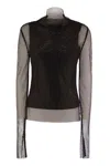 Sportmax Valdai Embellished Fishnet Crop Top
