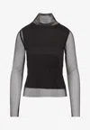 Sportmax Valdai Embellished Fishnet Crop Top