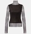 Sportmax Valdai Embellished Fishnet Crop Top