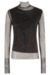 Sportmax Sheer Mesh Overlay Crewneck Knitwear In Multi