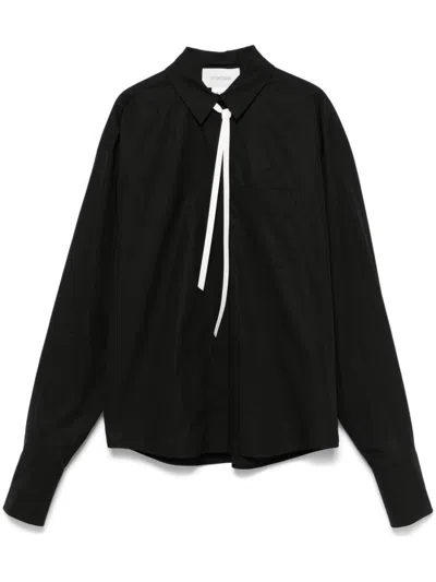Sportmax Gesso Popeline Shirt Chest Pocket In Black