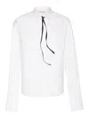 Sportmax Tie Detail Collar Top With Chest Pocket In White