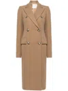 Sportmax Brown Wool Double-breasted Coat In Neutrals