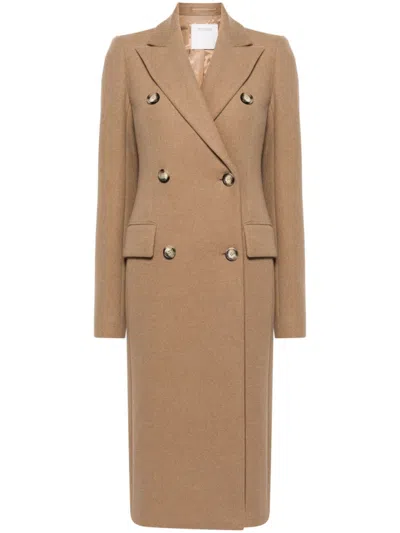Sportmax Sport Max Wool Double Breasted Coat In Brown