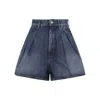 Sportmax Ghirba High-waist Denim Shorts In Blue