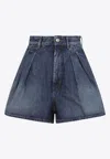 Sportmax Ghirba High-waist Denim Shorts In Denim