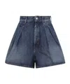 Sportmax Ghirba High-waist Denim Shorts In Blue