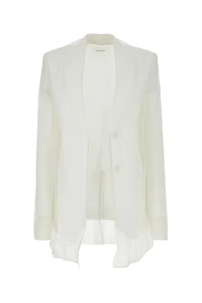 SPORTMAX GIACCA ACACIA1234 IN SETA BIANCA DONNA
