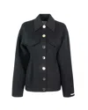 Sportmax Structured Caban Jacket In Virgin Wool In Black