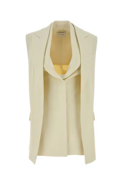 Sportmax Stretch Crepe Campale Vest Tailored Design In Neutral