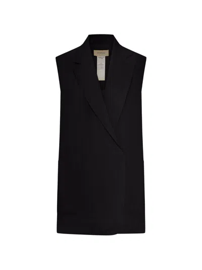Sportmax Structured Black May Double-breasted Vest