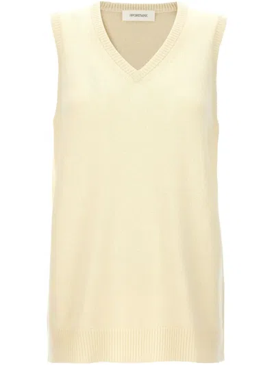 Sportmax Yellow Solid Round Neck Top