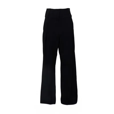 Sportmax Girino Stretch Wool Wide-leg Pants In Black